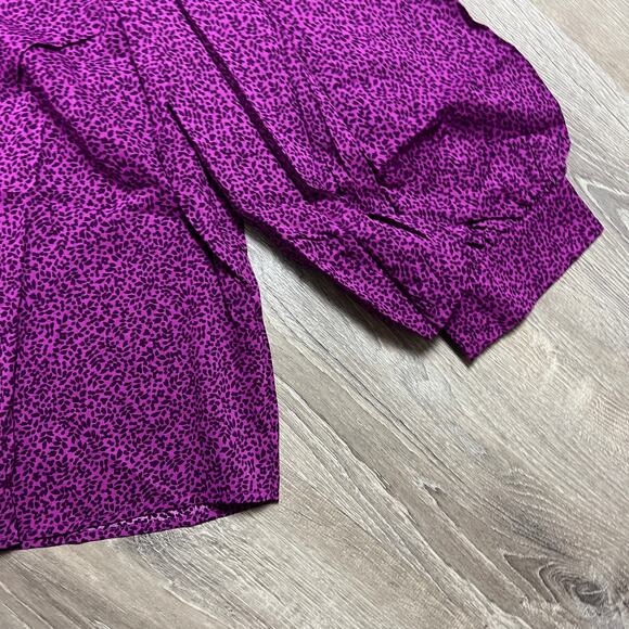 A New Day Women's Plus Size Purple Printed Bishop Long Sleeve Shirt - 1X - NWT - Picture 5 of 8